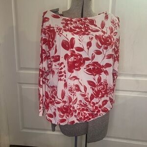 MARC BOWER 3/4 SLEEVE TOP SIZE Medium Red And White NWOT